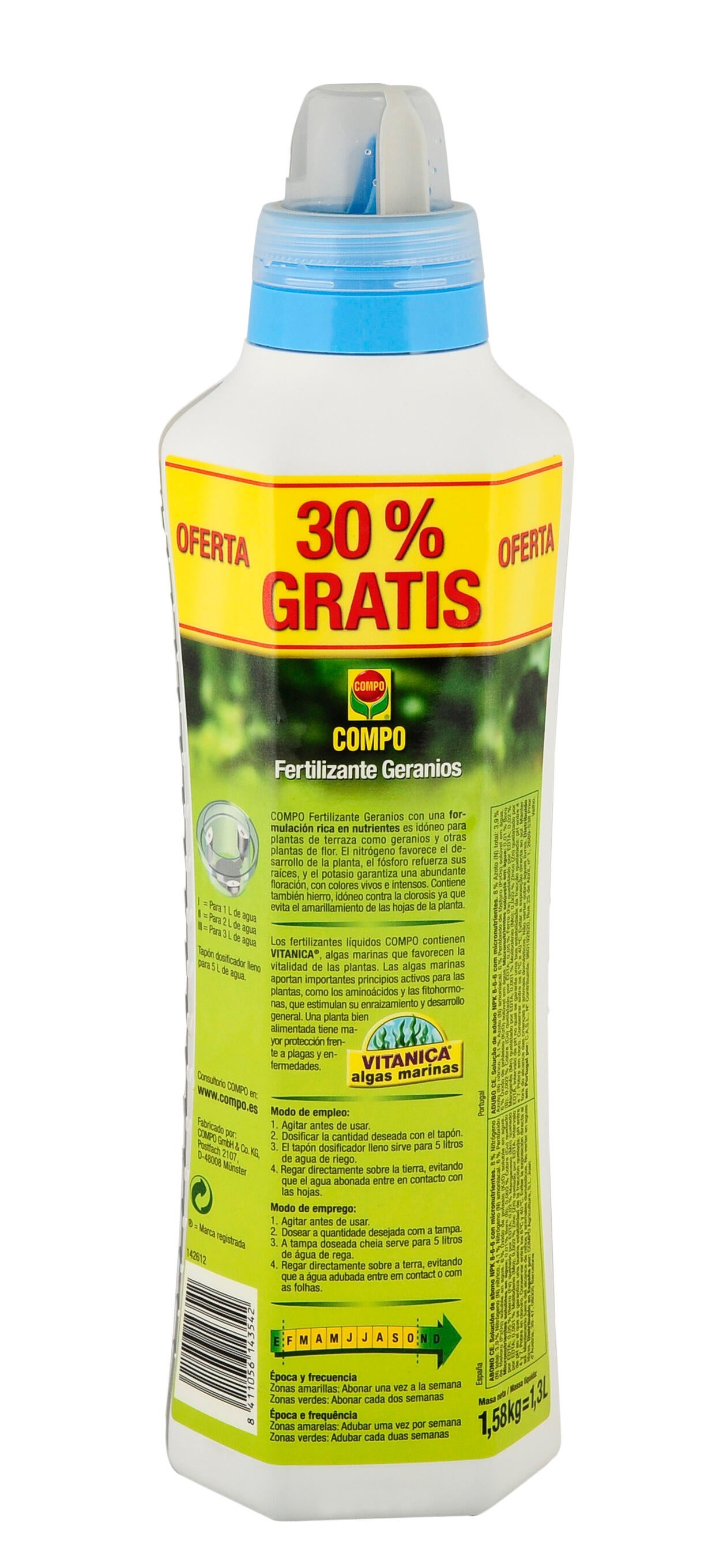 Fertilizante Compo Para Geranios Y Plantas De Flor L Uso Interior Y