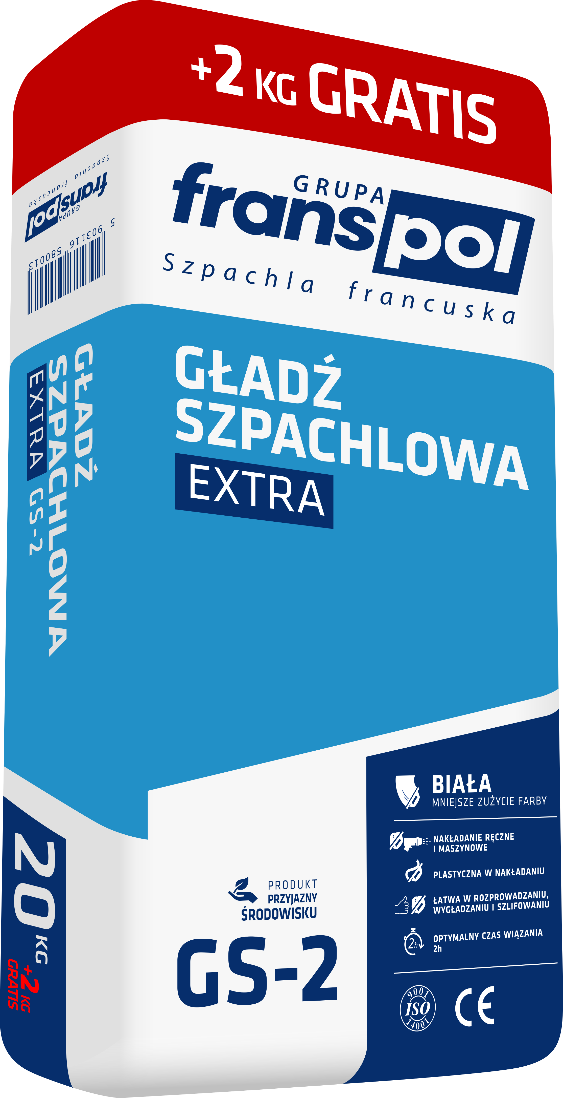 Gładź szpachlowa extra GS 2 20 kg 2 kg FRANSPOL Leroy Merlin