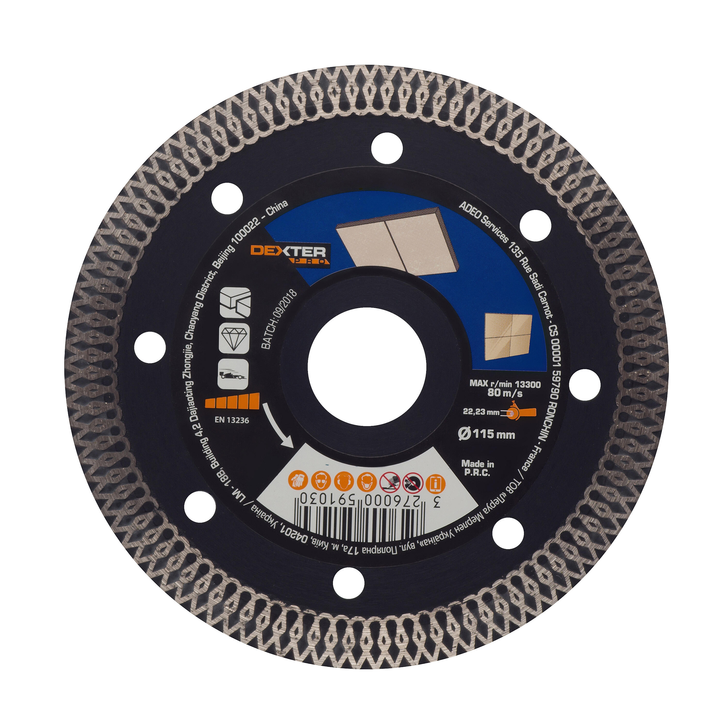 Disque diamant pour céramique grès DEXTER PRO Ø115 mm Leroy Merlin