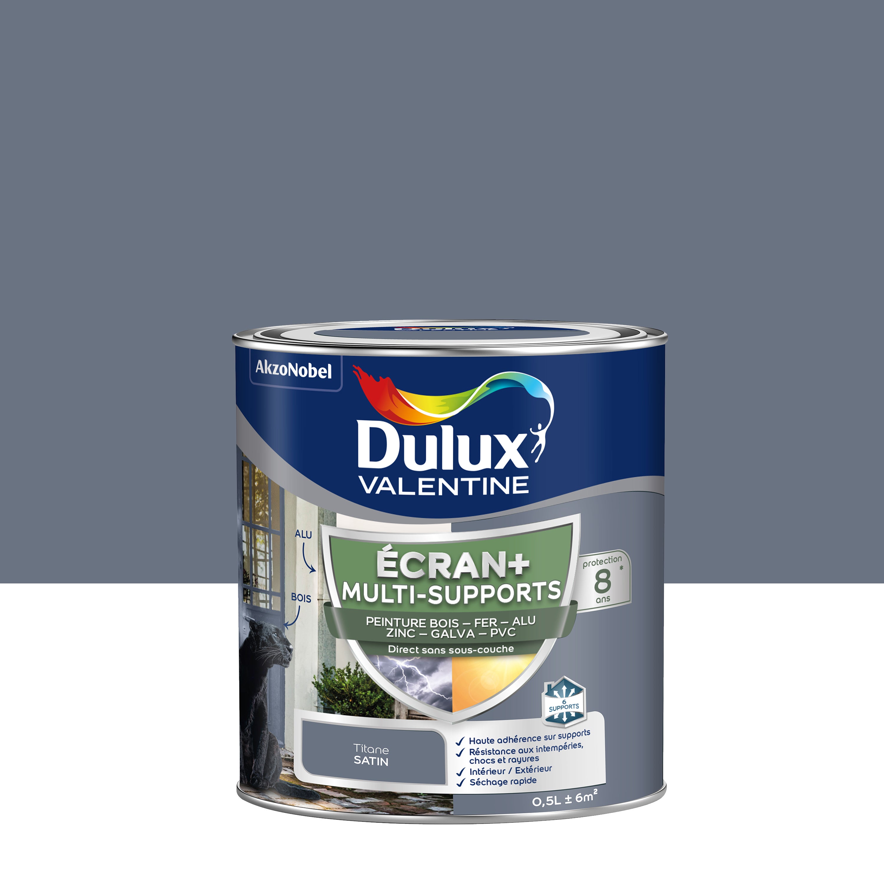 Peinture extérieure bois fer pvc Ecran DULUX VALENTINE titane satiné