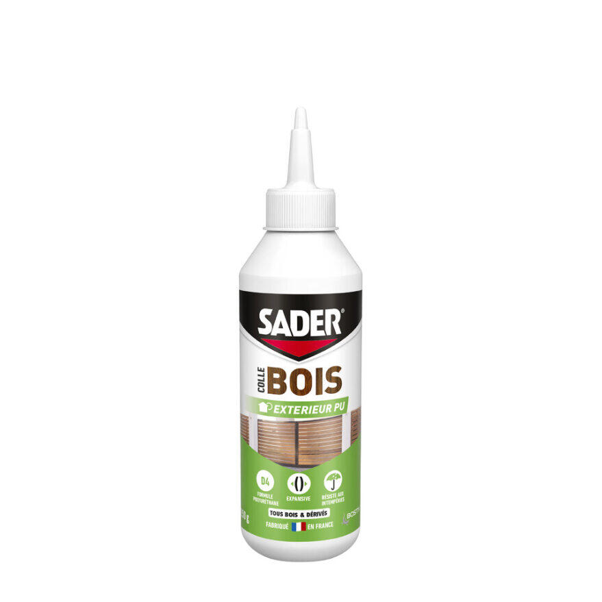 Colle d assemblage polyuréthane Bois extérieur SADER 250 g jaune