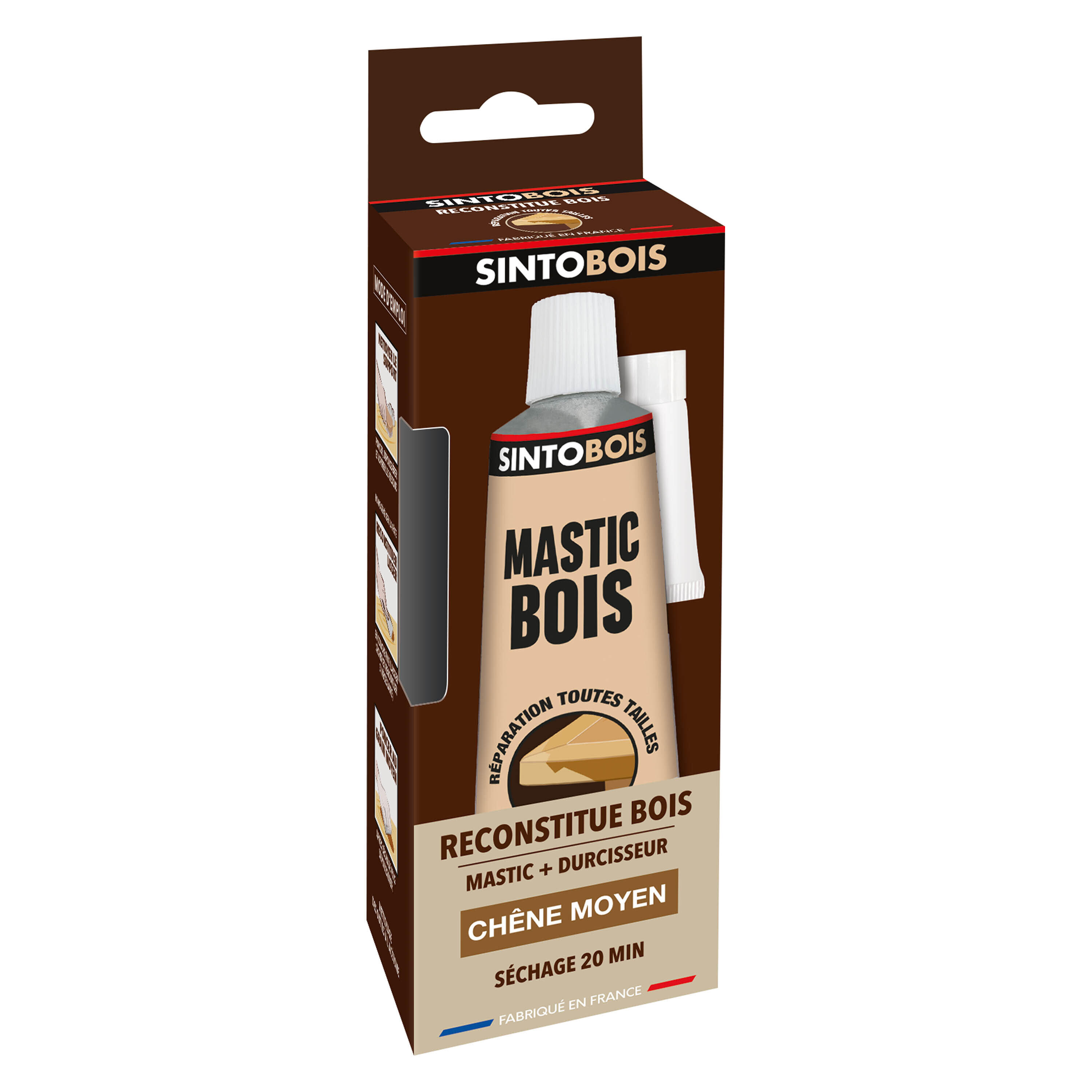 Mastic bois Sintobois angles gros trous SINTO chêne moyen 66 g