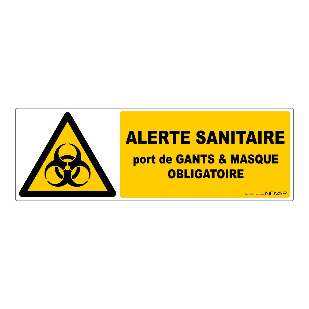 Panneau Rigide X Cm Alerte Sanitaire Port Masque Et Gants Oblig