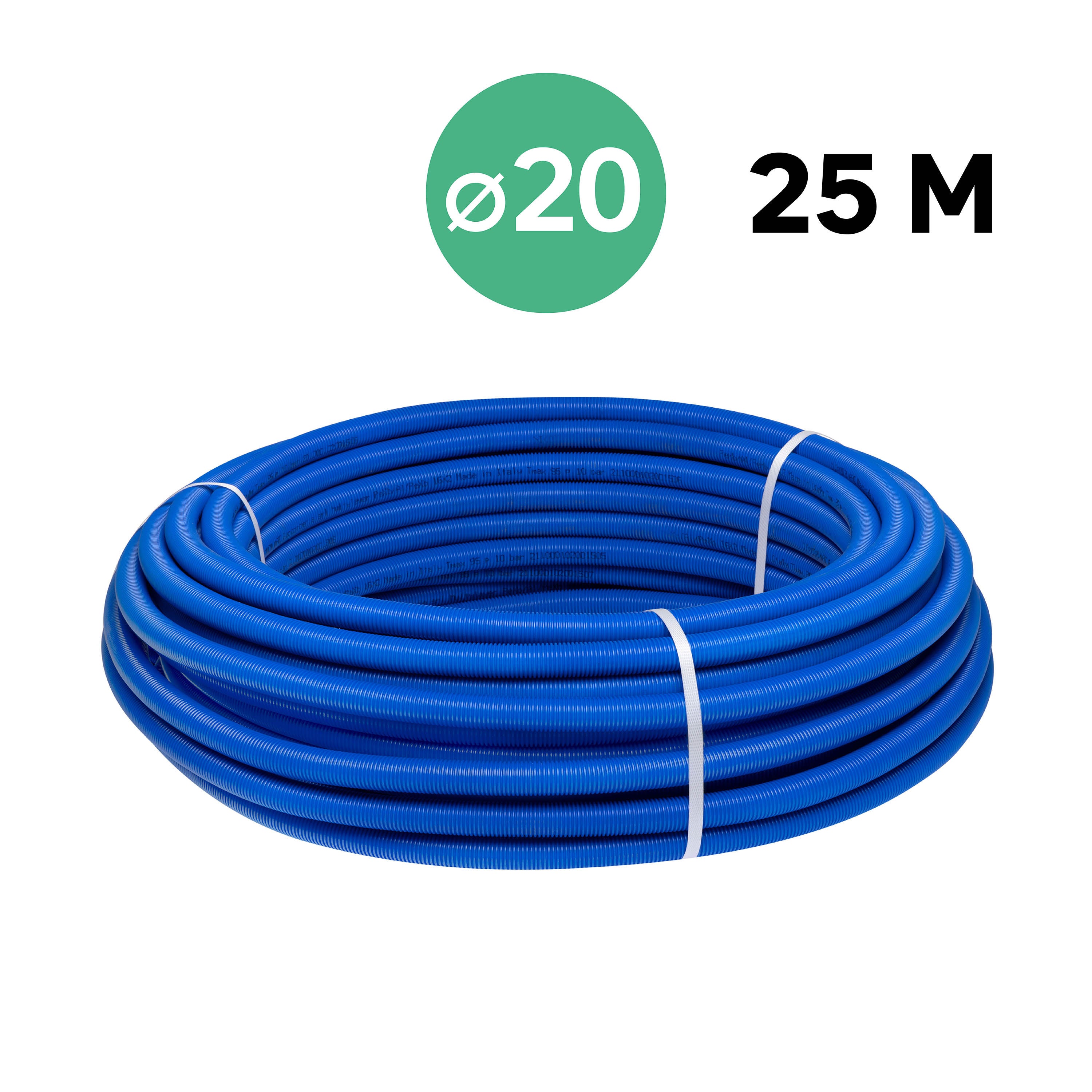 Tube multicouche gainé bleu Ø20 en couronne de 25m EQUATION Leroy