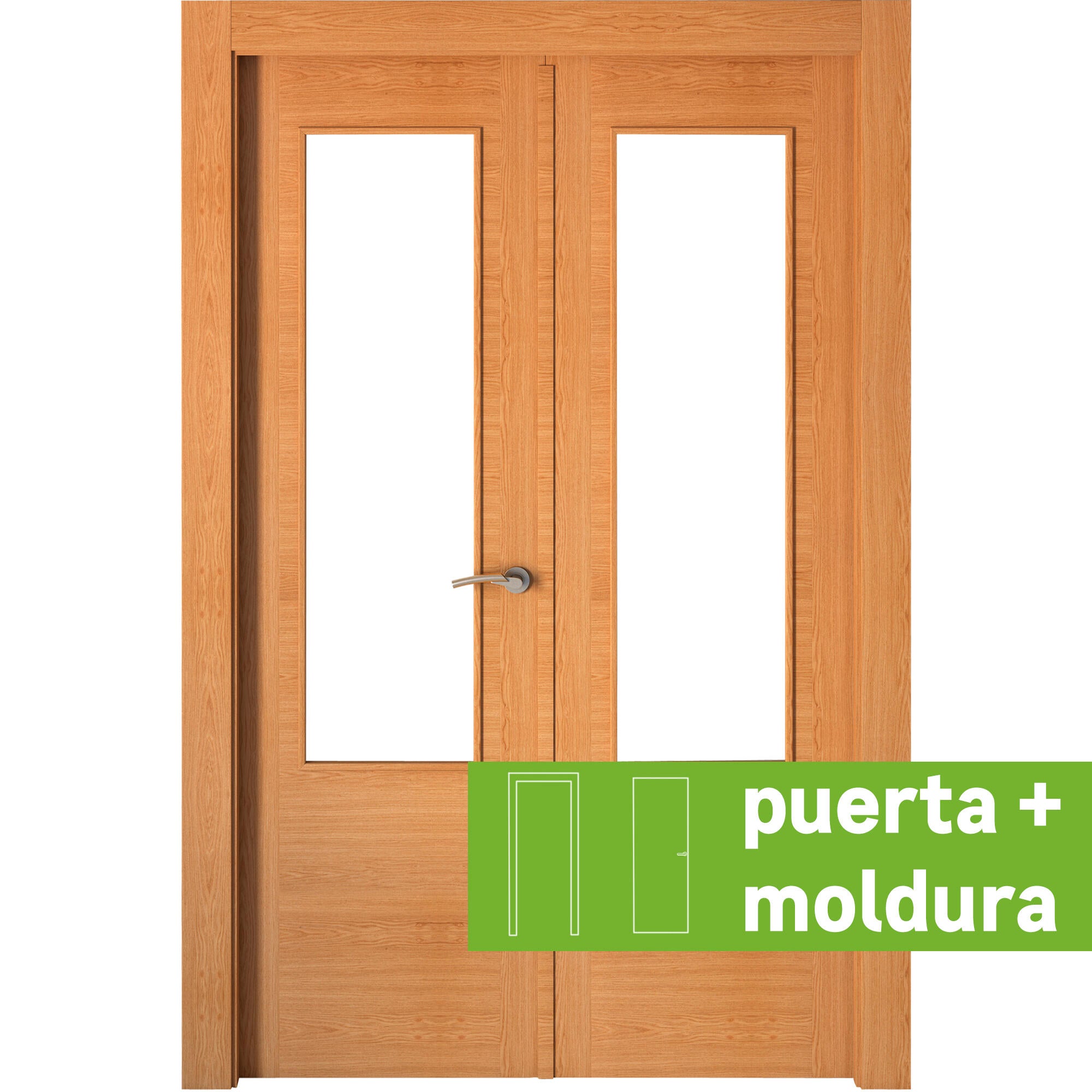 Conjunto Puerta Niza Roble Line Plus Izda Con Cristal Cm Tapeta