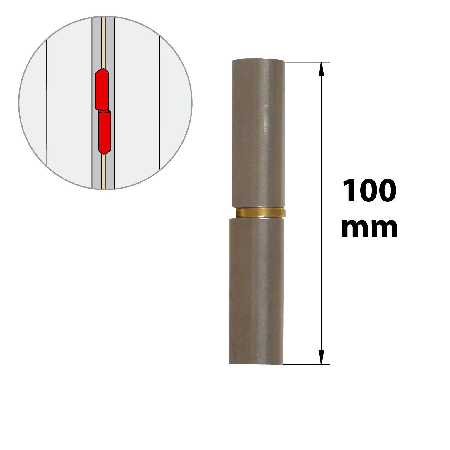 Paumelle sans lame à souder acier brut H 100 x L 25 x P 16 mm AFBAT