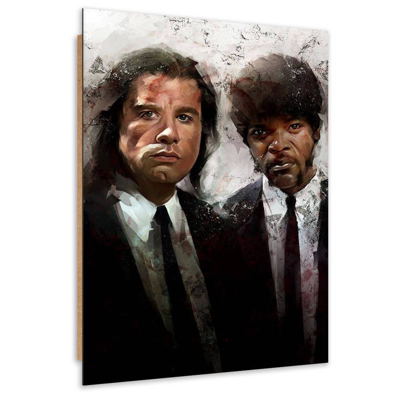 Tableau Bois Pulp Fiction John Travolta Et Samuel L Jackson Leroy Merlin