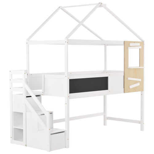 Cama Tipo Casa Para Ni Os Cama Con Escalera Y Ventanas Con Somier De