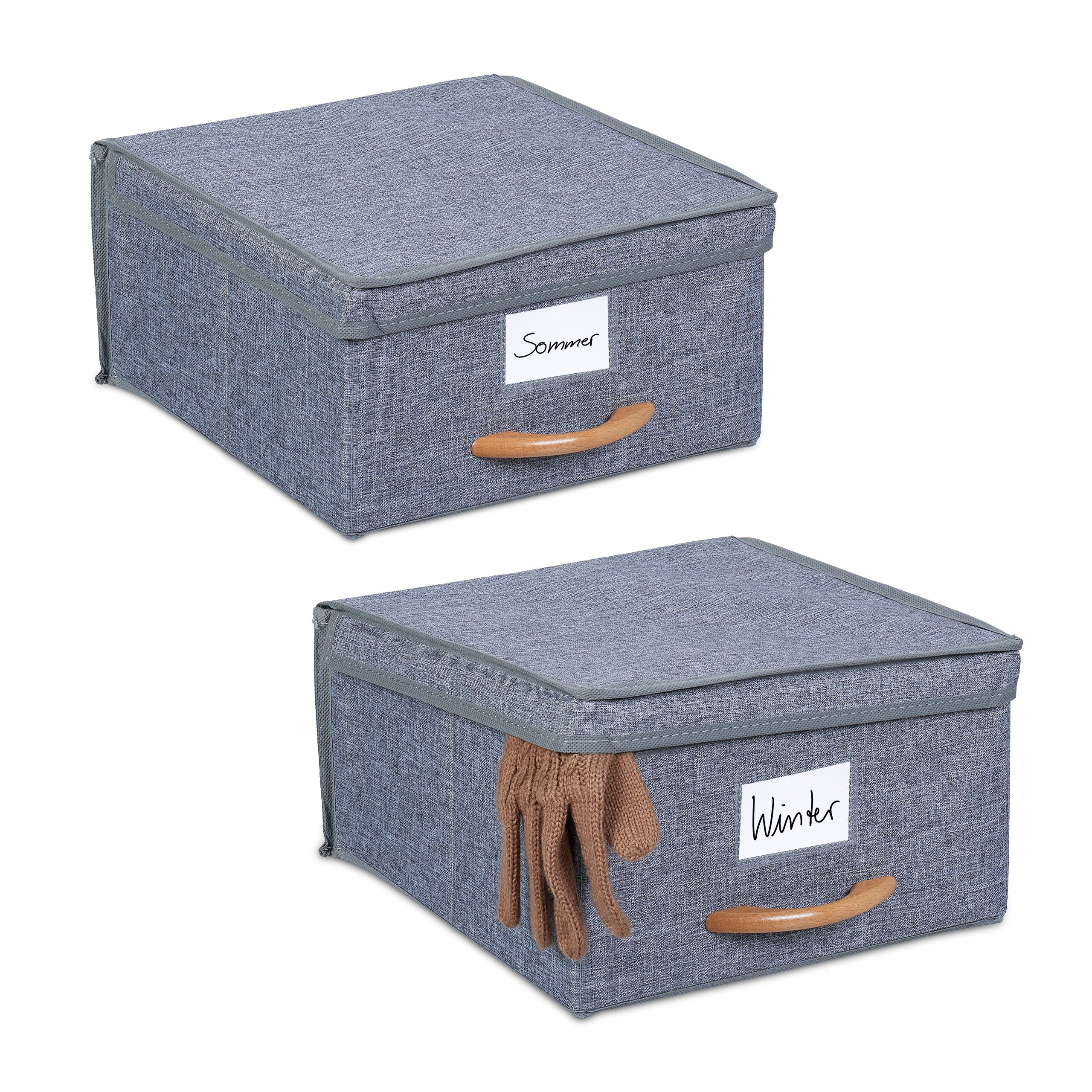 Relaxdays Lot de 2 boîtes de rangement 12 L chacune caisses pliables