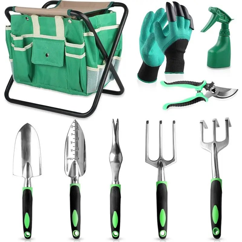 Ensemble de 9 outils de jardin en alliage d aluminium moulé durable