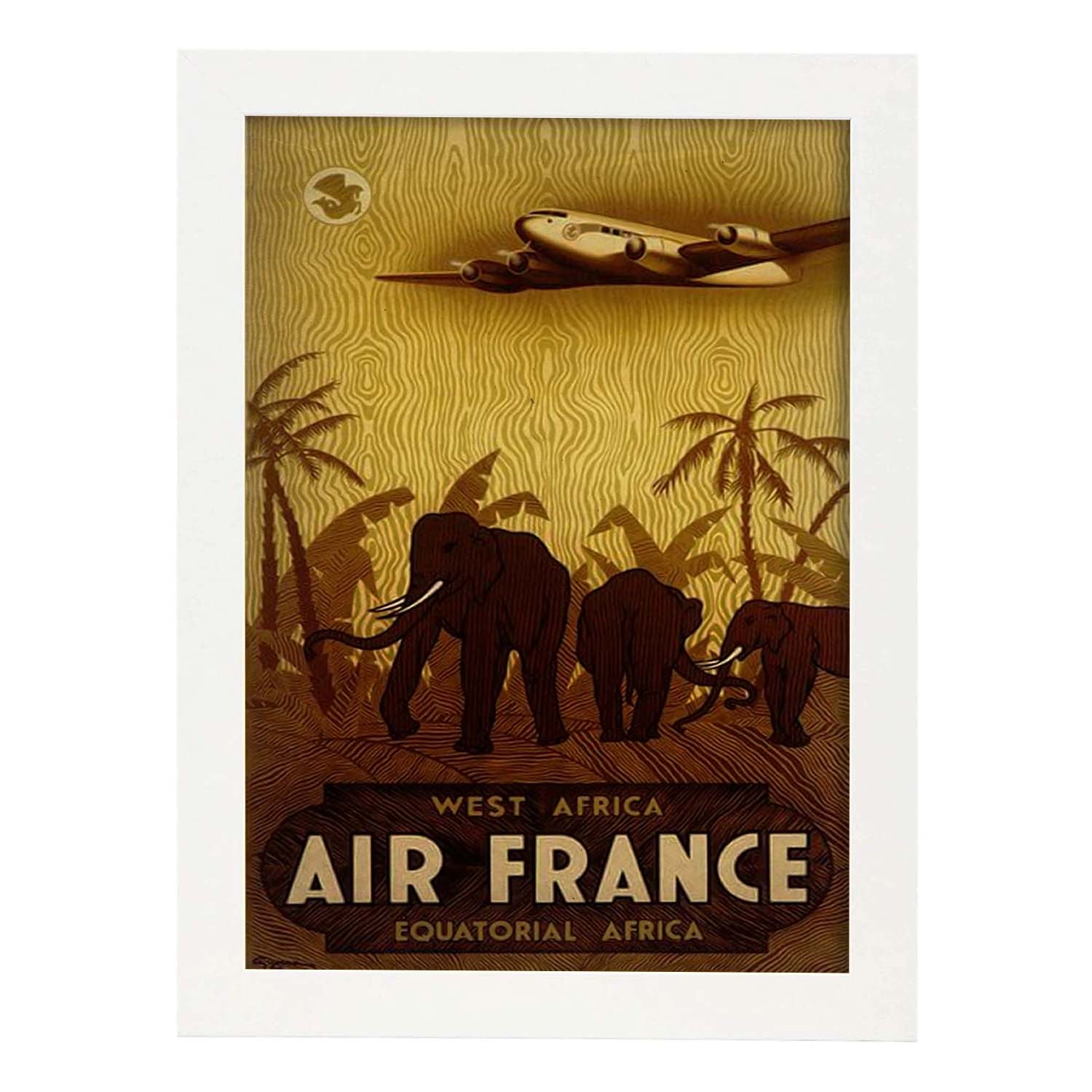 Affiche Vintage Air France Avec Des Images Publicitaires Vintage Et