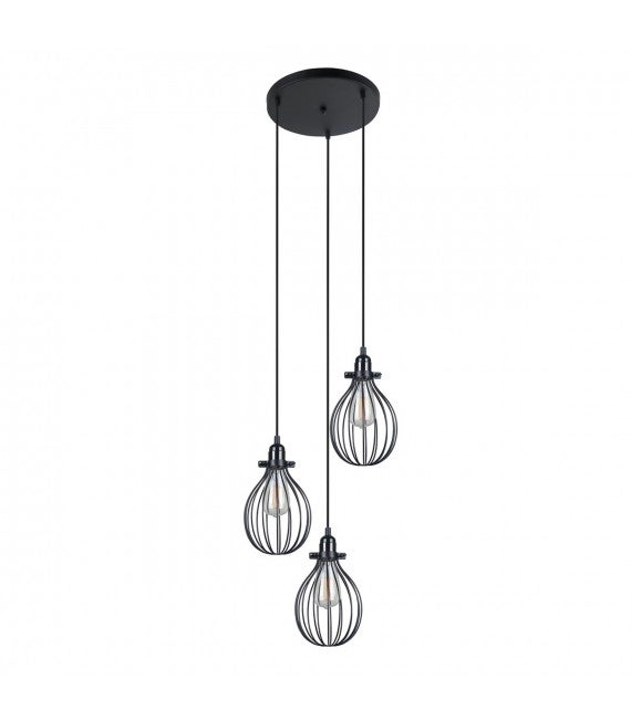 Italux Lesto L Mpara Colgante Industrial Y Retro Negra Luces E