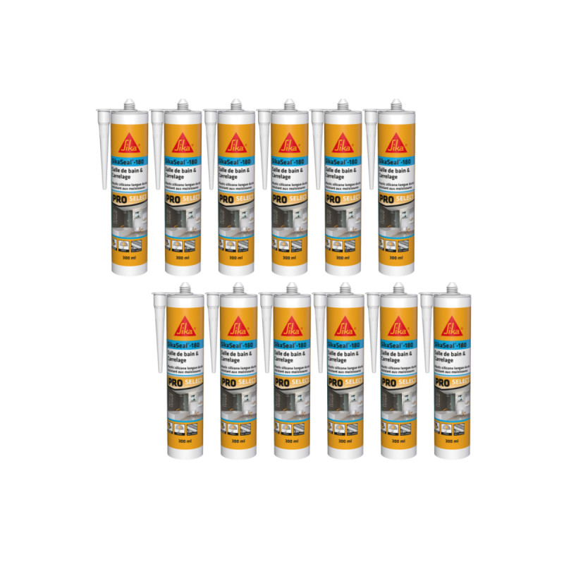 Lot De 12 Mastics Silicone SIKA Sikaseal 180 Salle De Bain Carrelage