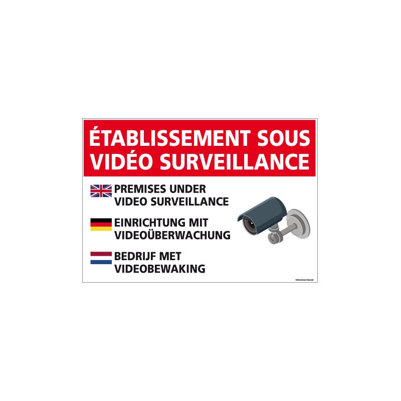 Panneau Etablissement Sous Video Surveillance H X Mm