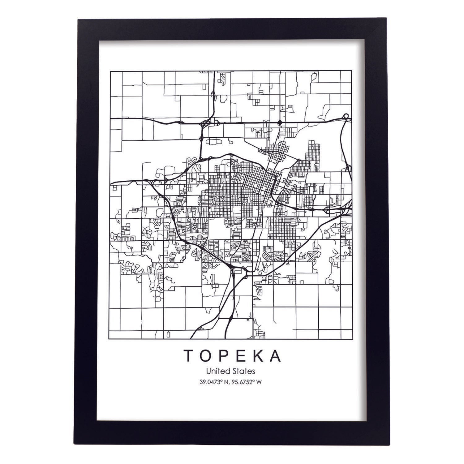 Poster Con Mapa De Topeka L Mina De Estados Unidos Con Im Genes De