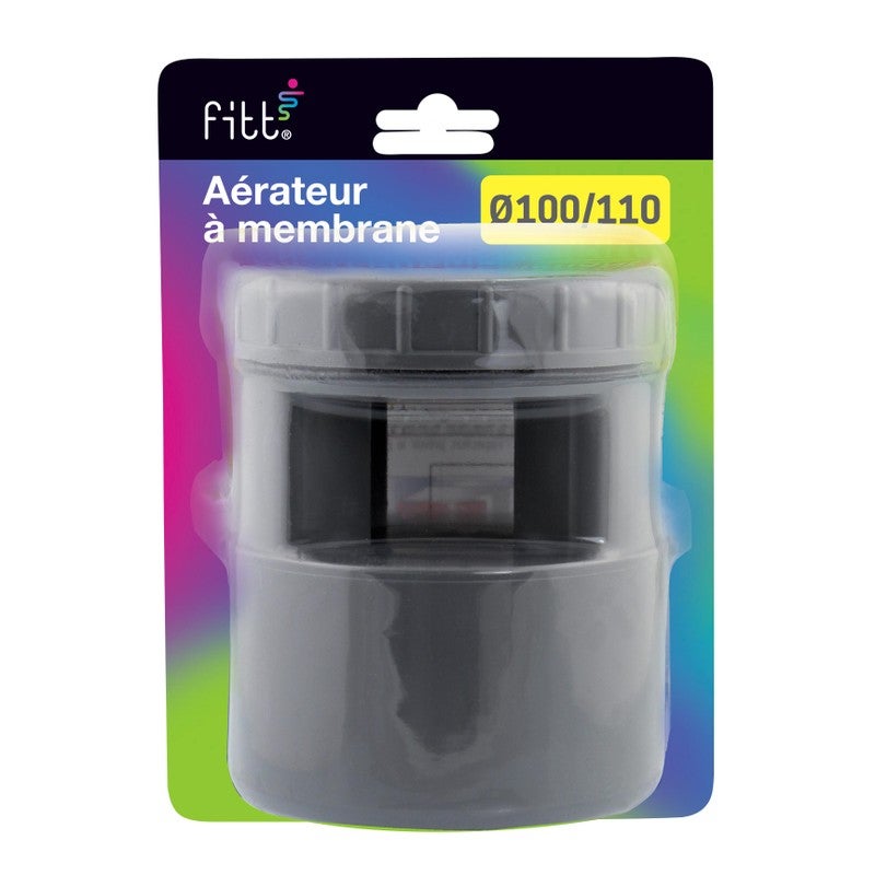 Aérateur à membrane PVC évacuation Ø100 110 en blister Fitt Gris