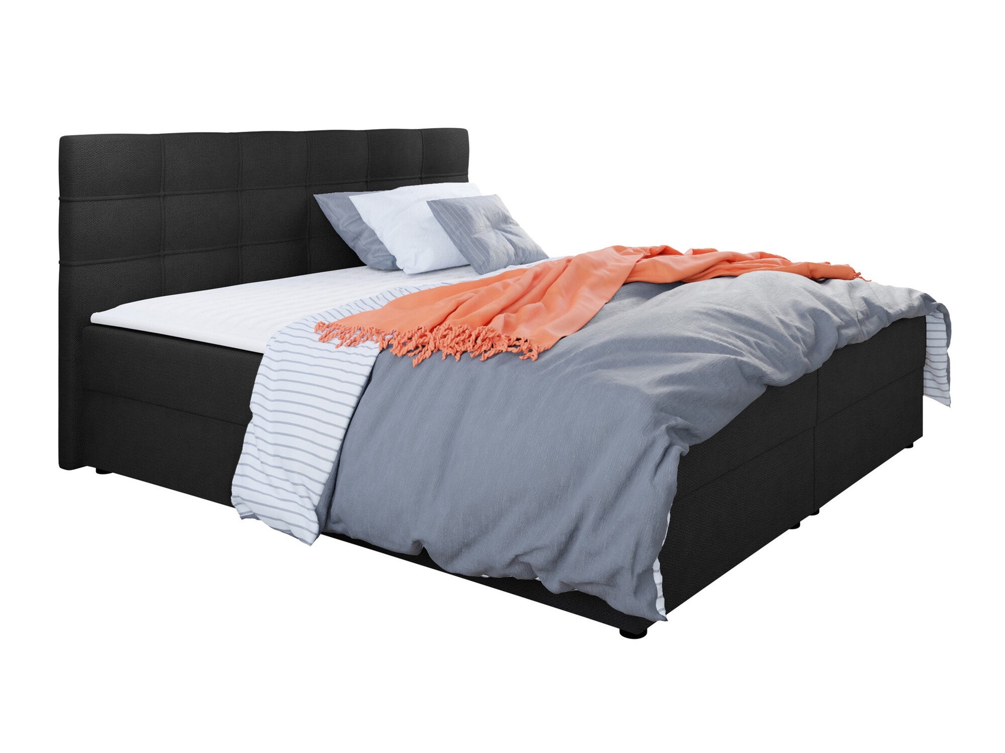 Cama Continental Memphis Doble Continental Negro X Tapiz