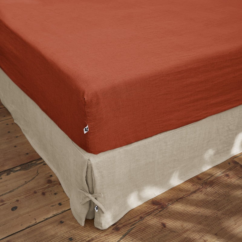 Drap housse Soline toutes dimensions Lin lavé Soline Paprika 160