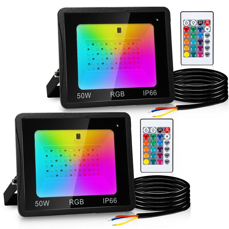 Proiettore Led Rgb Con Telecomando Proiettore Da Esterno Nero X W