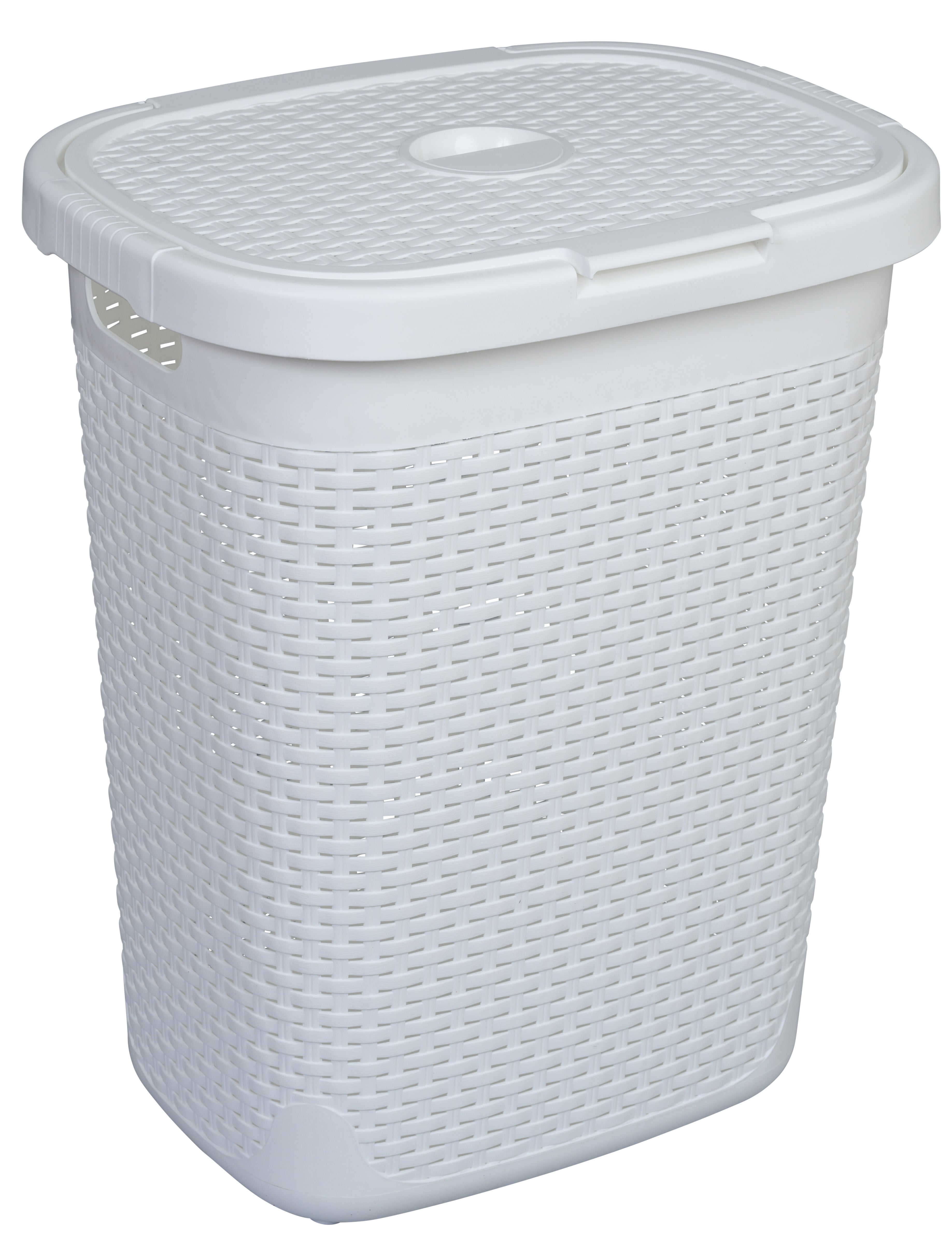 Panier Linge Plastique L Style Rotin Blanc Anna Lola L X L