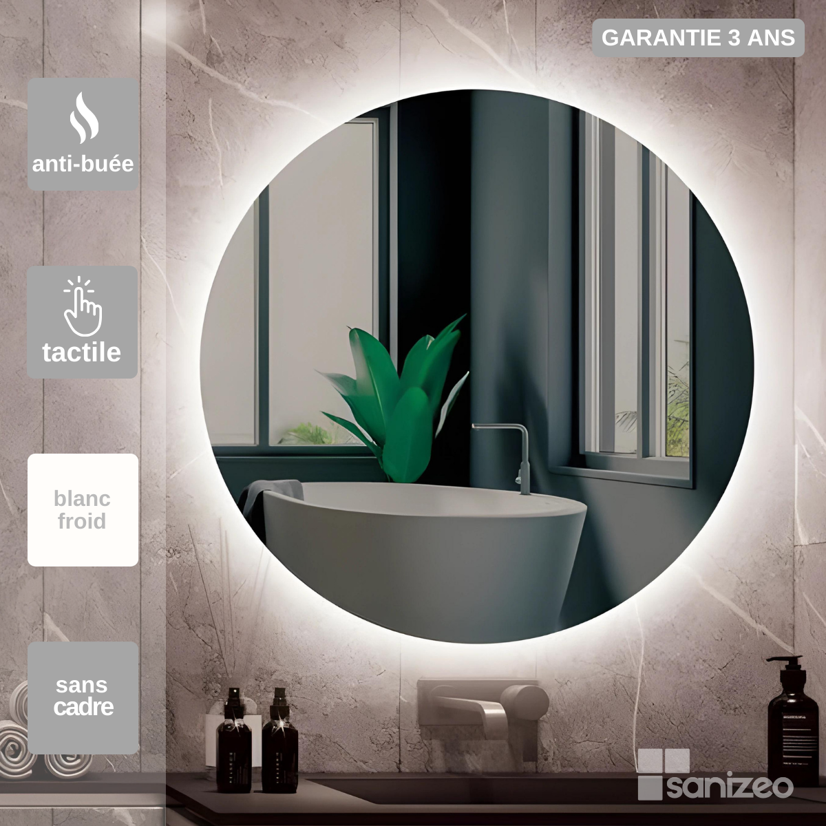 Miroir De Salle De Bains Lumineux Clairage Int Gr Led R Tro Clair