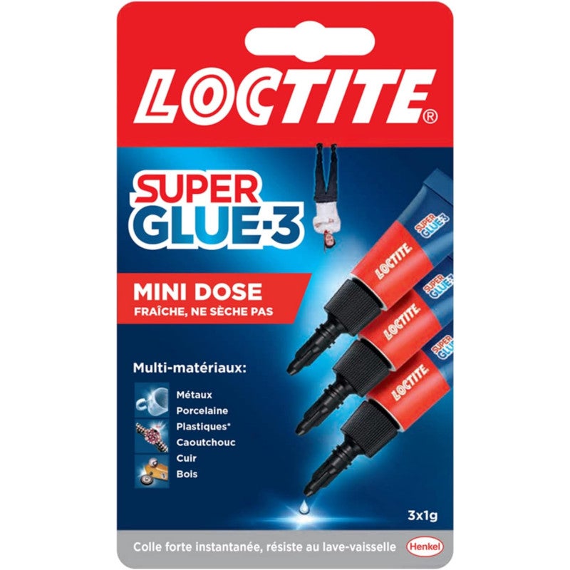 Lot De 3 Super Glue 3 Liquide 3x1g Loctite Leroy Merlin