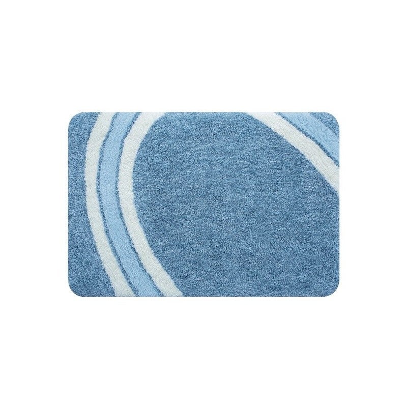 Tapis De Bain Microfibre Curve X Cm Bleu Spirella Leroy Merlin