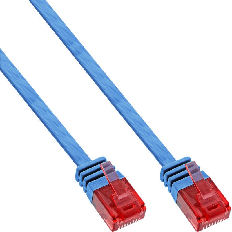 C Ble R Seau Plat Ultra Fin En Ligne U Utp Cat Gigabit Ready Bleu M