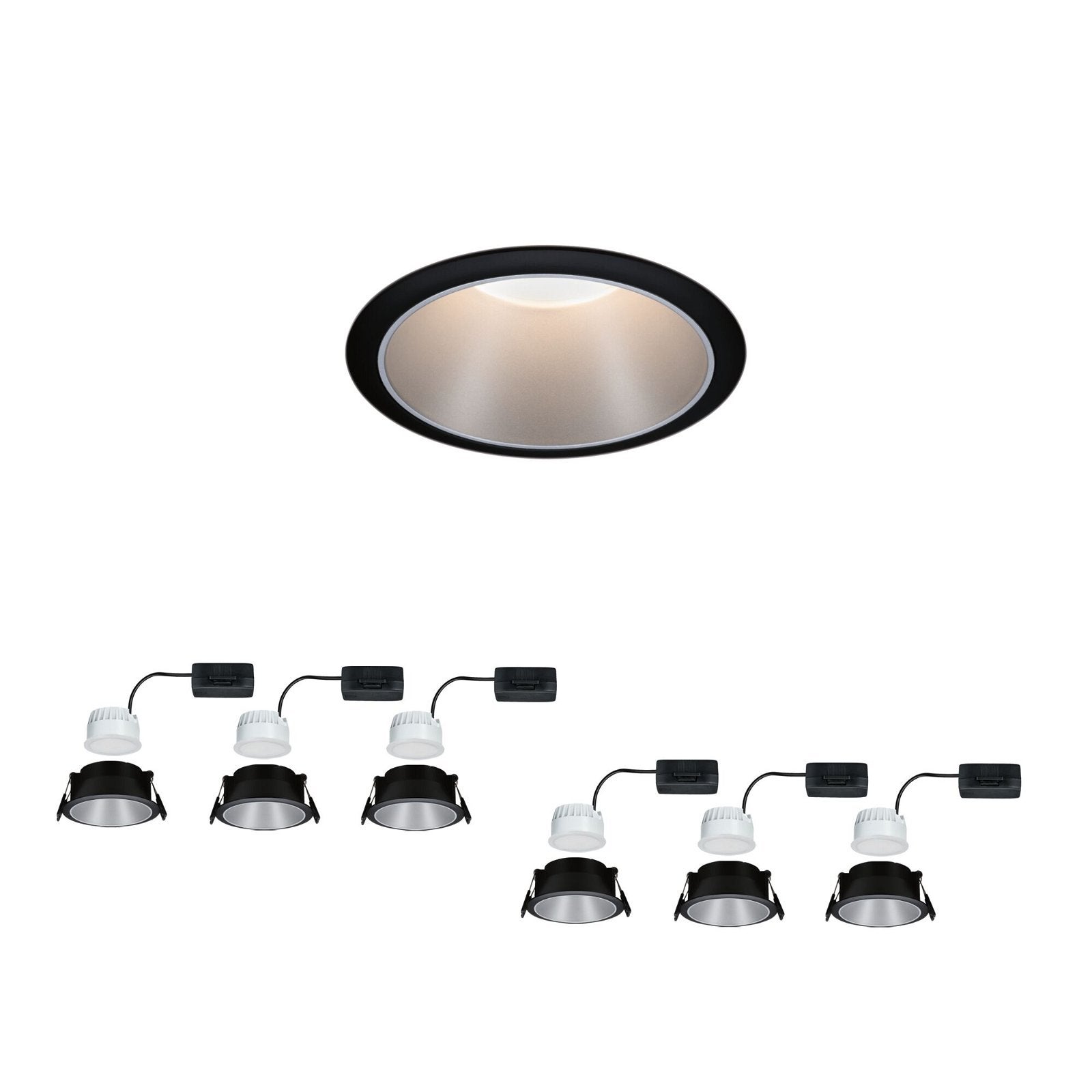 Bundle Spot encastré LED 3 Step Dim Cole Pack de 6 IP44 rond 88mm Coin