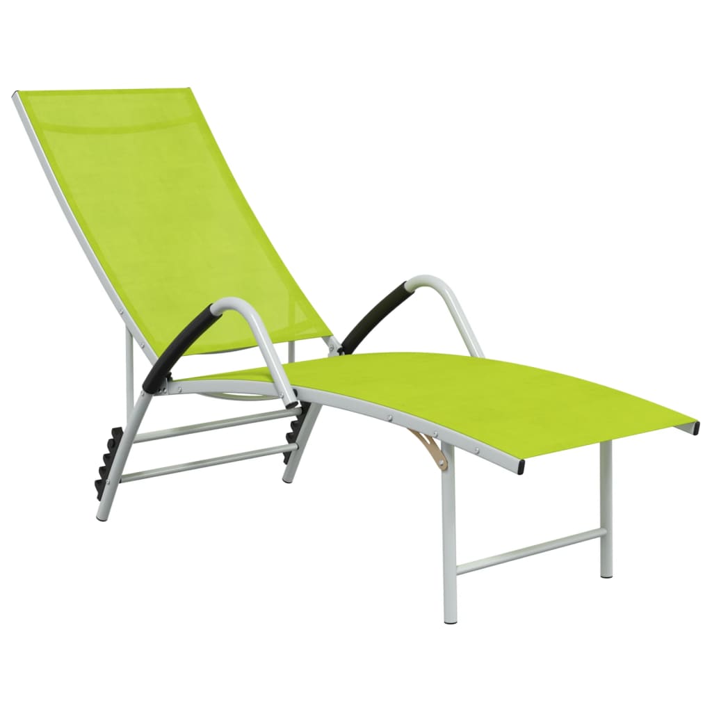 Chaise Longue En Textil Ne Vert Et Aluminium Leroy Merlin