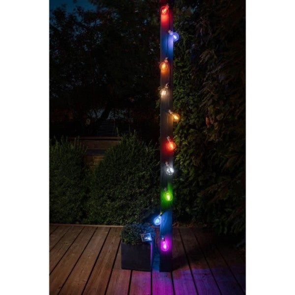 Guirlande Solaire Guinguette GALIX 10 LED Multicolores A Filament