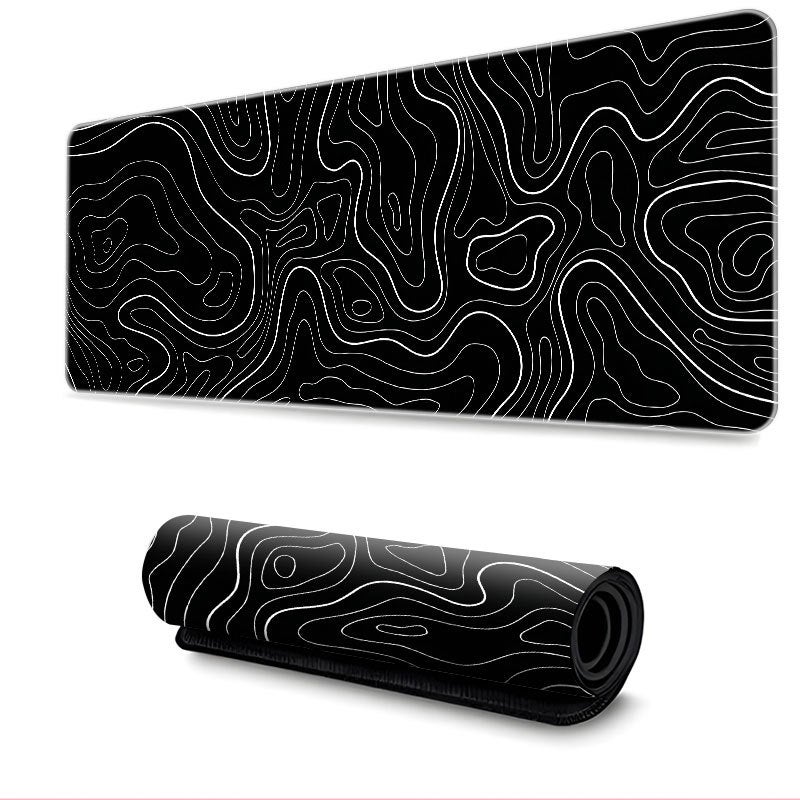 Grand tapis de souris étendu à contour topographique Black S Leroy Merlin