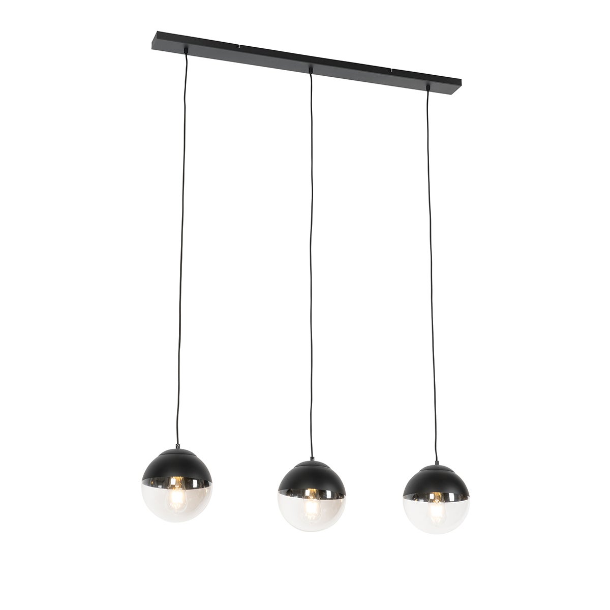 Suspension multiples eclipse 3 lumière L 100 cm Noir Rétro