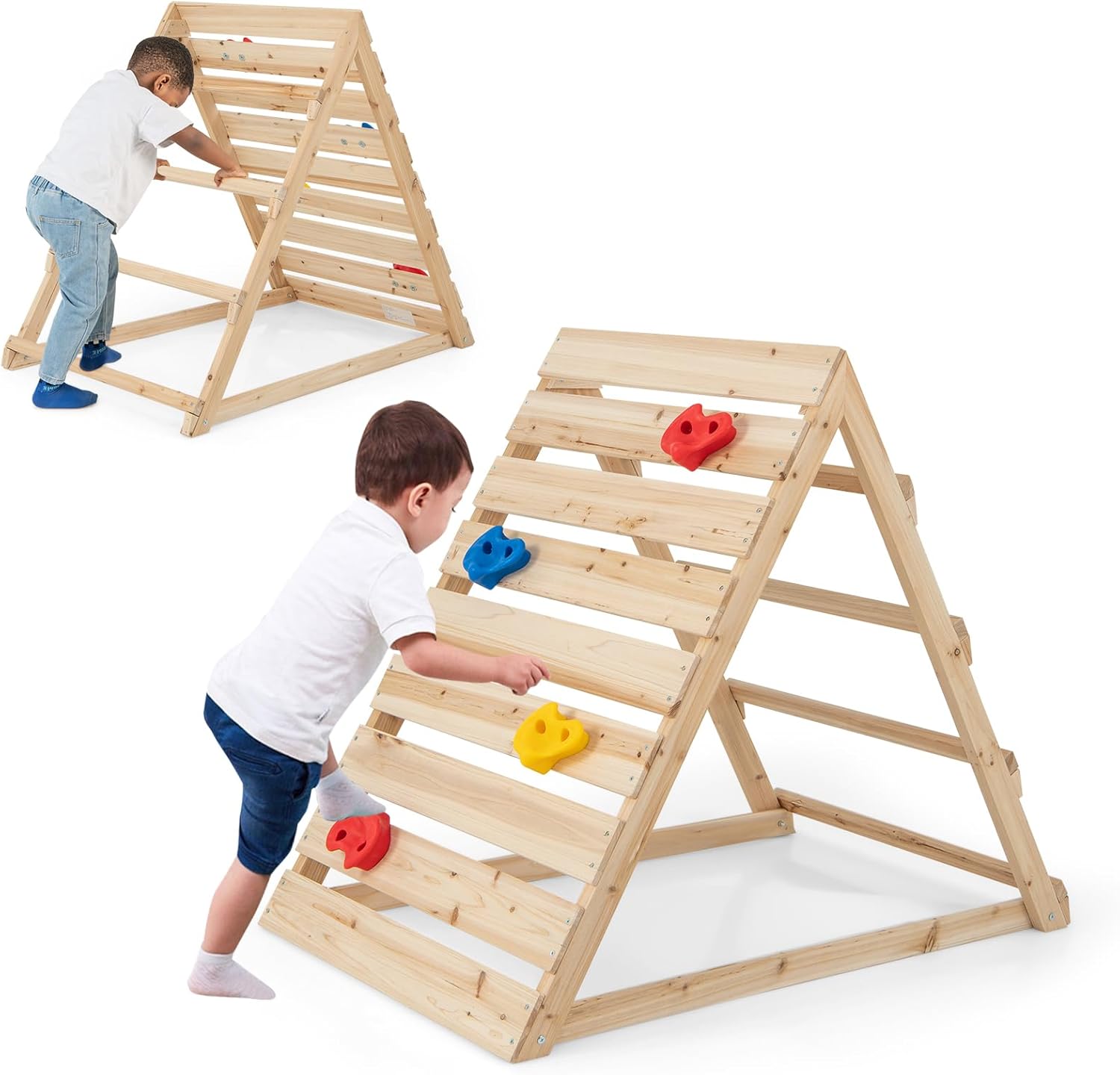 Costway En Triangle Descalade Montessori Enfant Avec Rochers