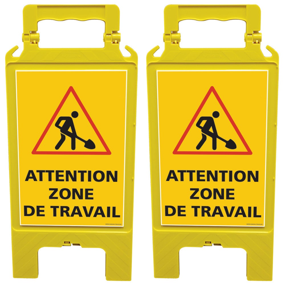 Lot De Chevalets Simple De Signalisation Attention Zone De Travail