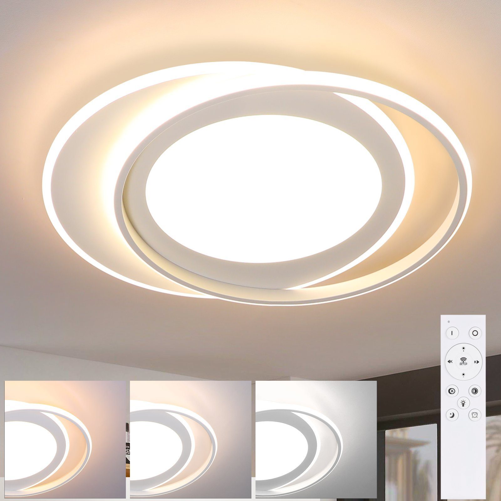 NETTLIFE Lámpara de Techo LED Lámpara de Sala de Estar con Control