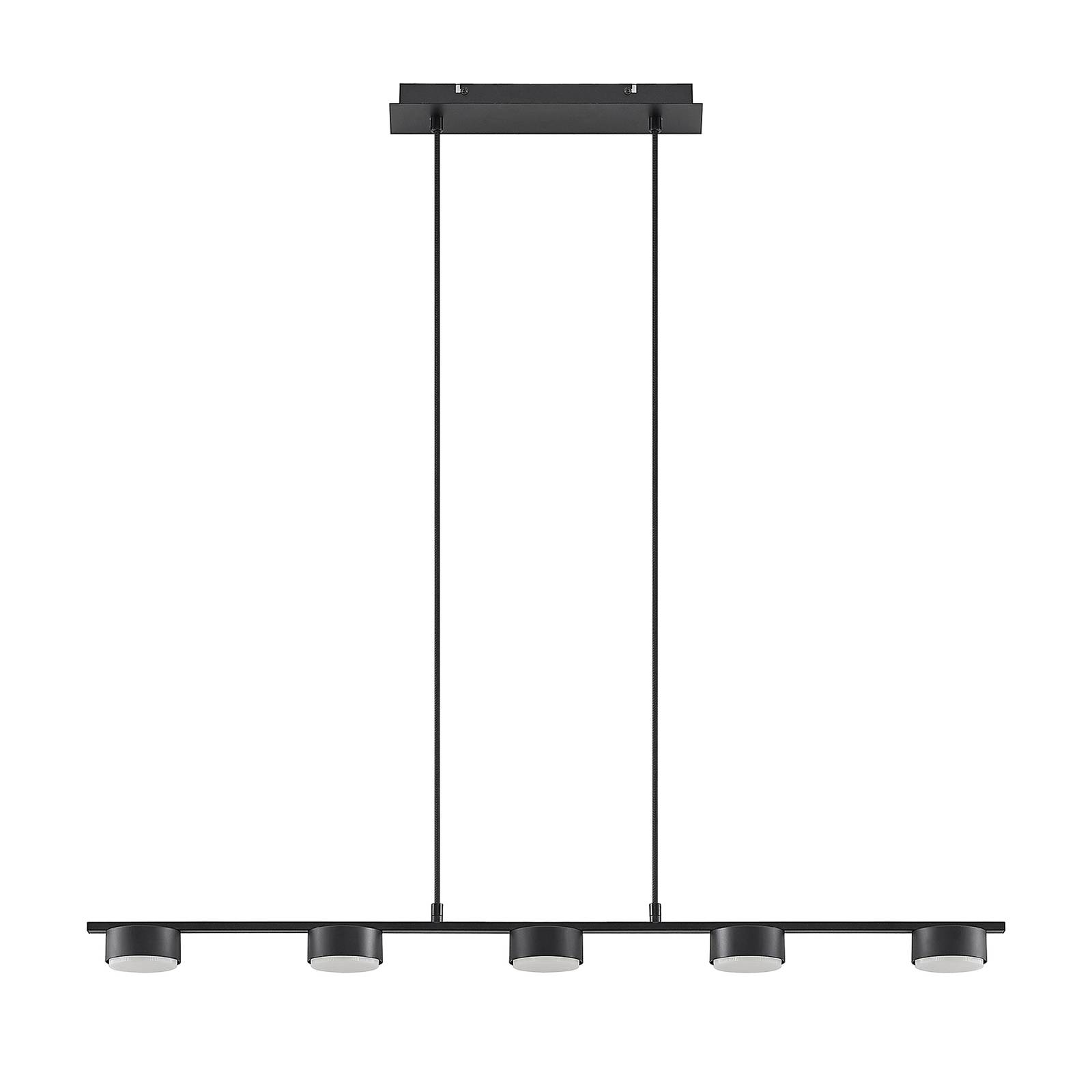 Lindby Suspension Kaylou 5 Lampes Noir Aluminium Suspension