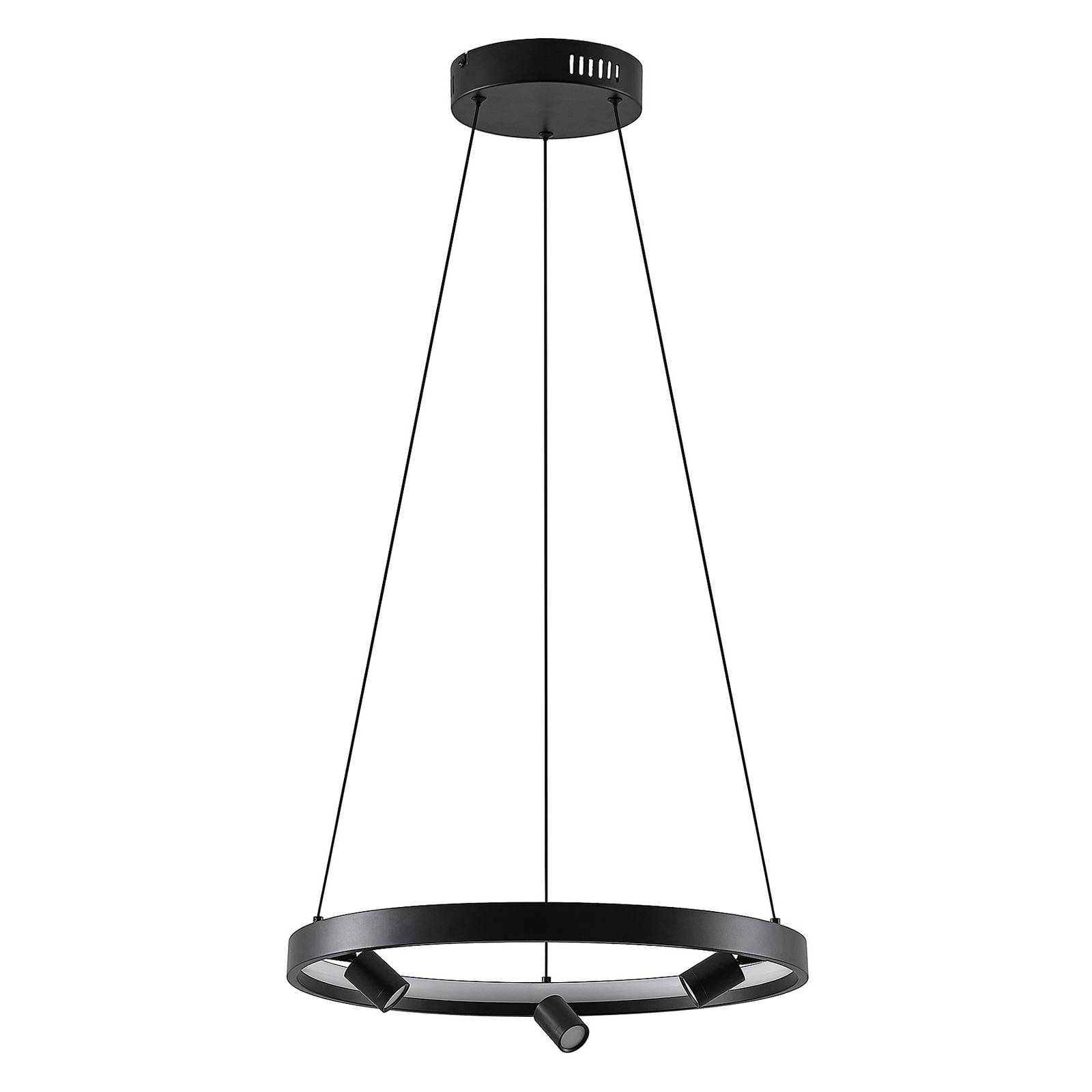 Lucande Paliva Suspension LED 48 Cm Noire Suspension Lampe