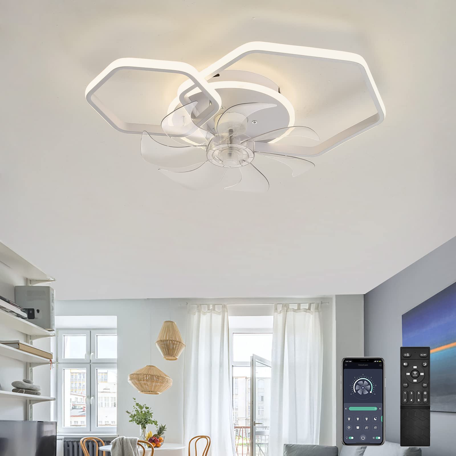 Ventilateurs De Plafond W Avec Lumi Res Plafonnier Intensit