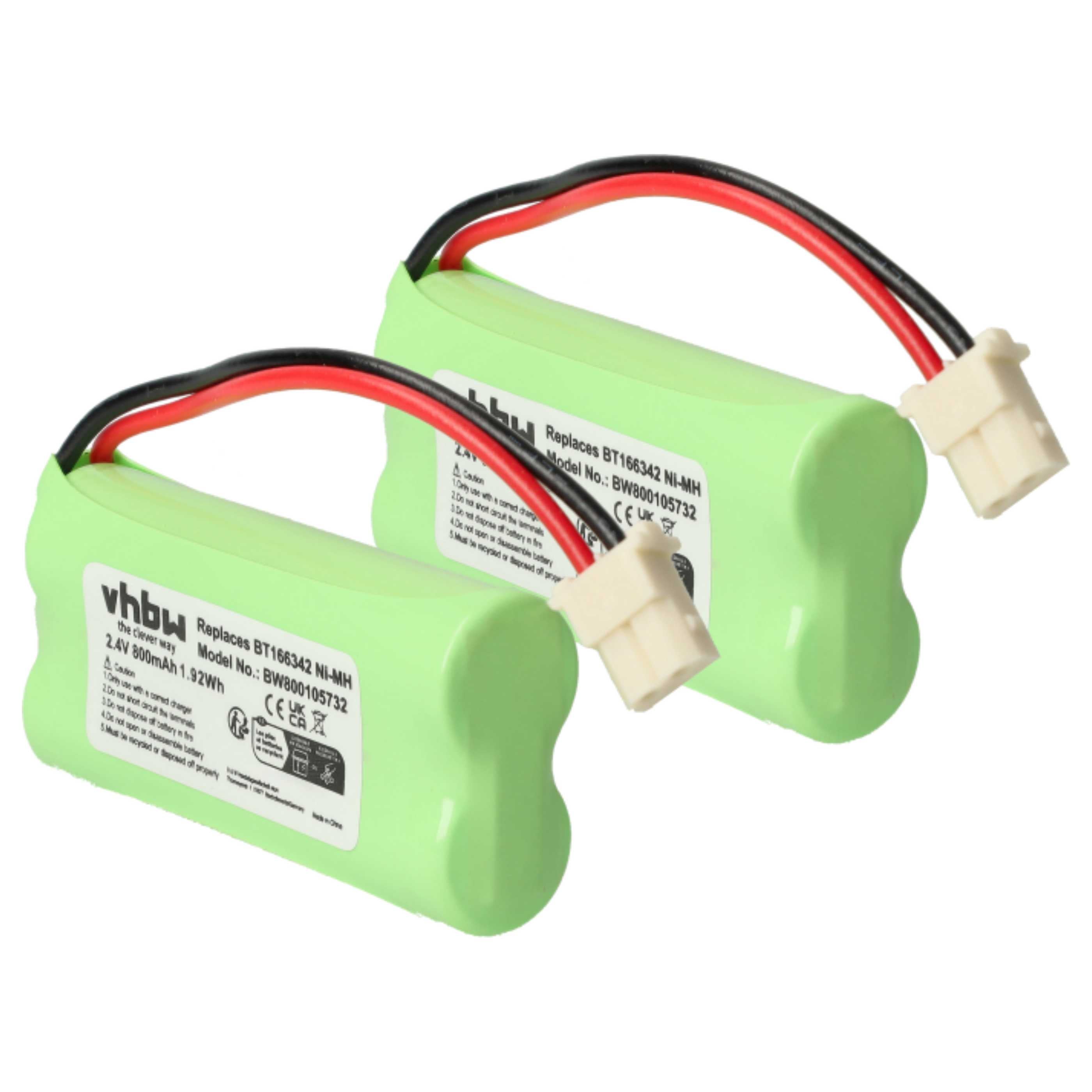 Vhbw 2x Batterie Compatible Avec V Tech BT 166342 BT166342 BT1623421