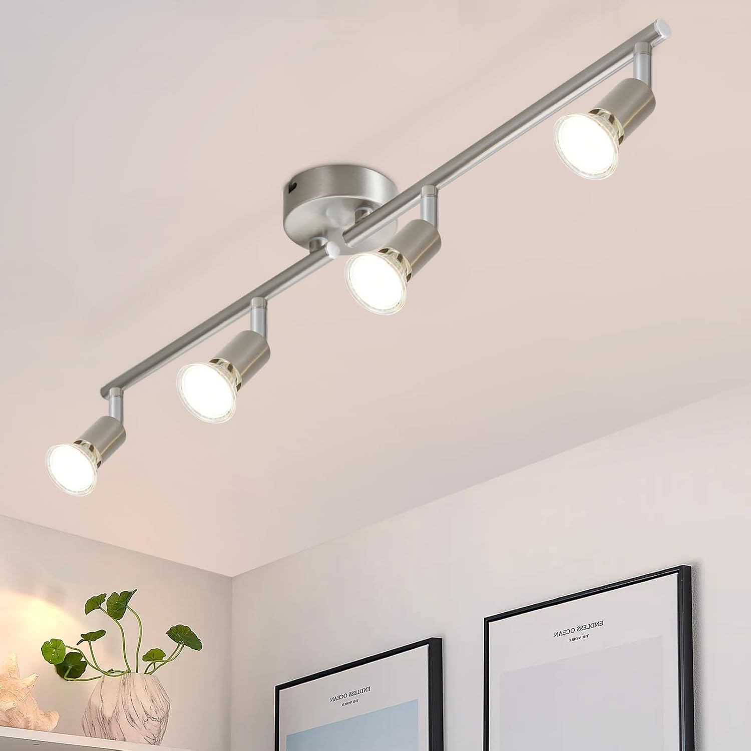 Faretto LED Da Soffitto 4 Lampadine Plafoniera Moderna Faretto LED