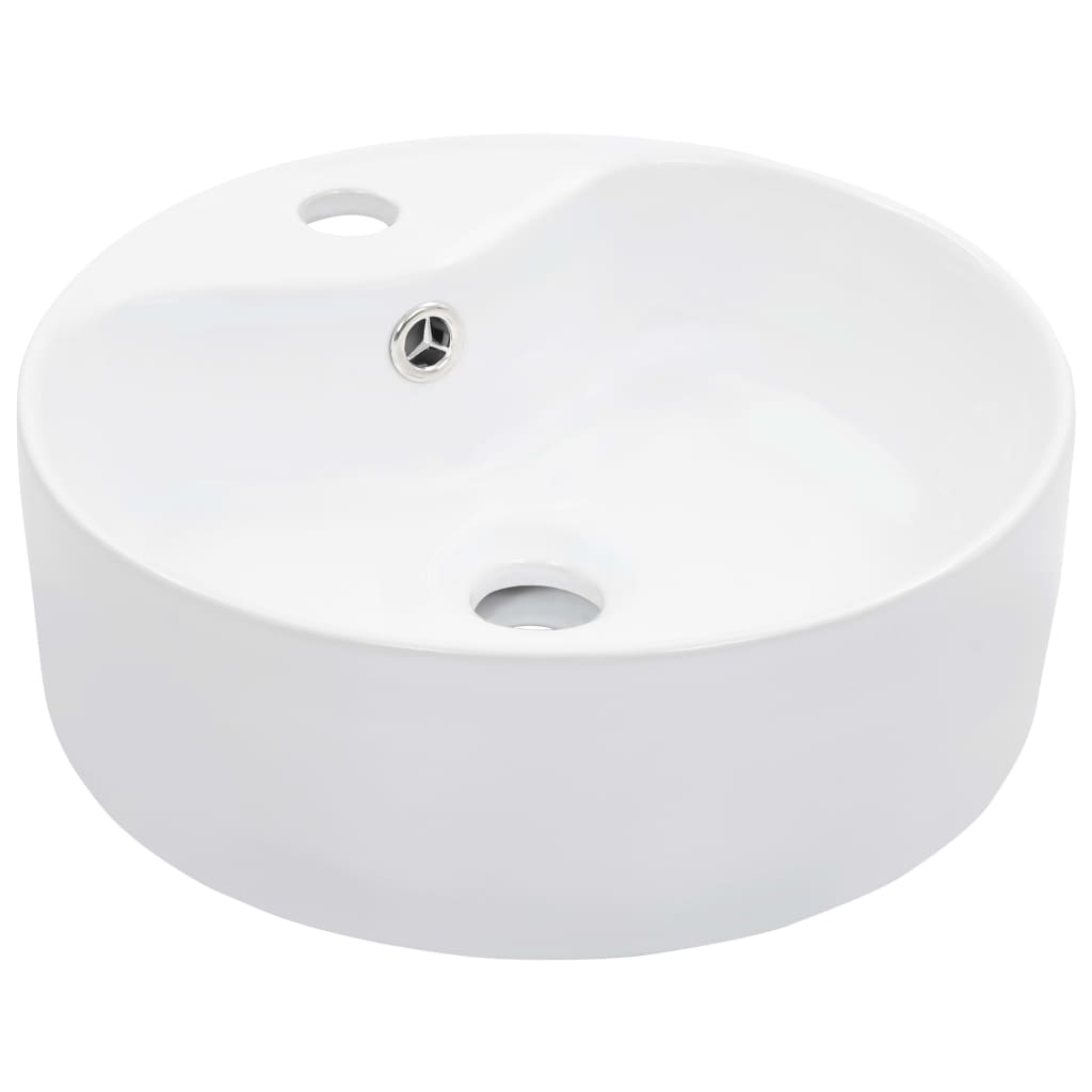 Lavabo con rebosadero 36x13 cm cerámica blanco Leroy Merlin