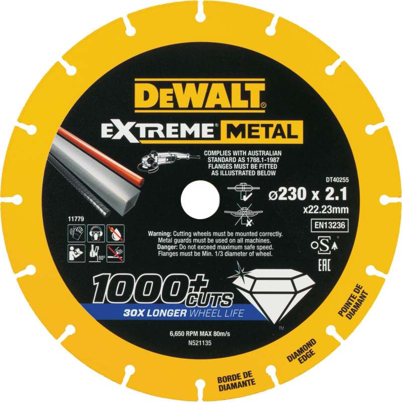 Disque à tronçonner Ø230mm DEWALT DT40255 QZ EXTREME METAL Leroy Merlin