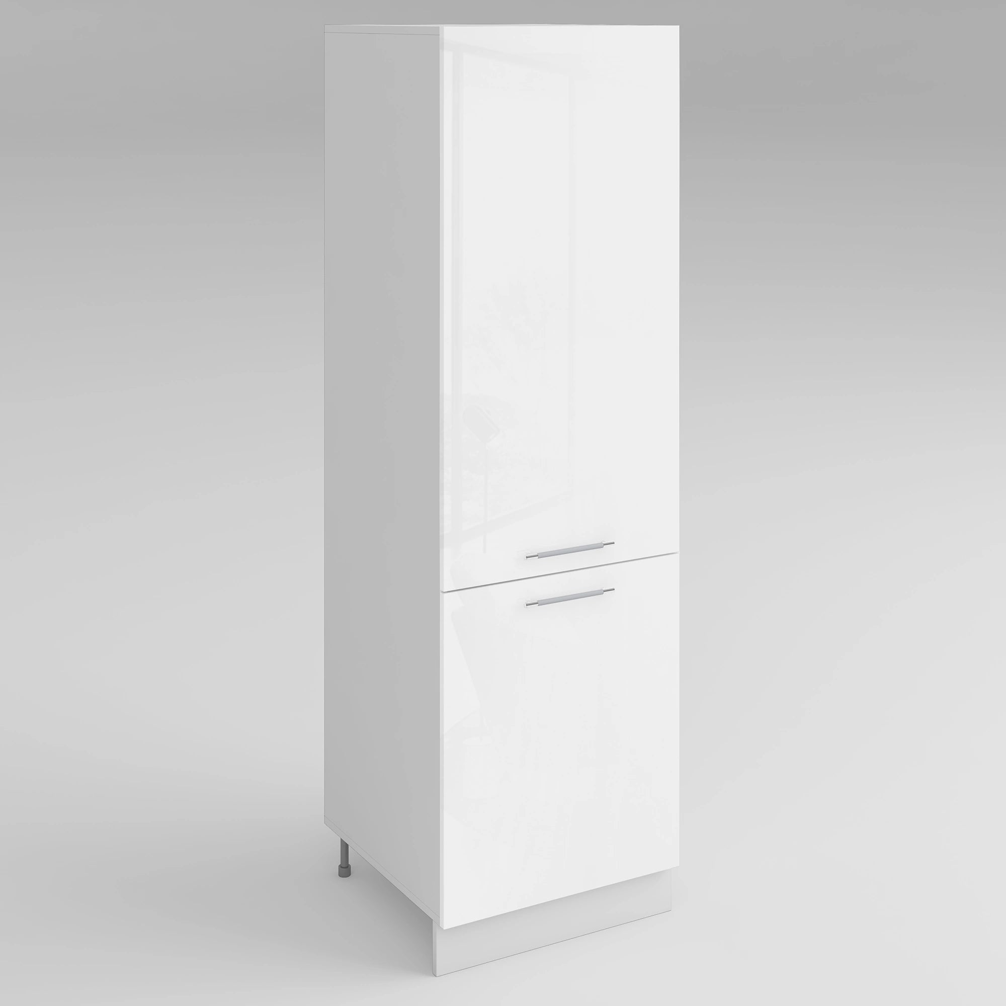 Meuble De Cuisine Colonne De Frigo Blanc Laqu Portes L X H Cm