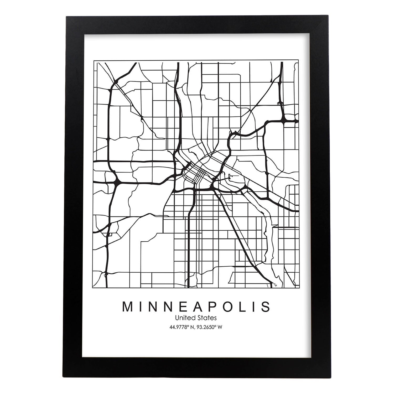 Poster Con Mapa De Minneapolis L Mina De Estados Unidos Con Im Genes