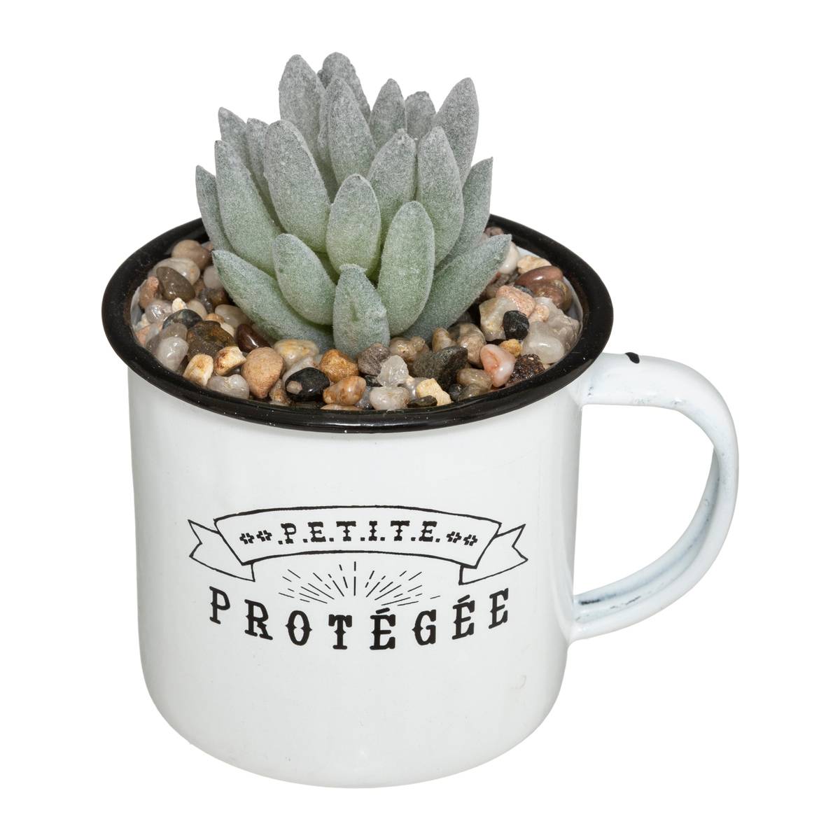 Plante artificielle mug en métal H10 5 cm Atmosphera créateur d