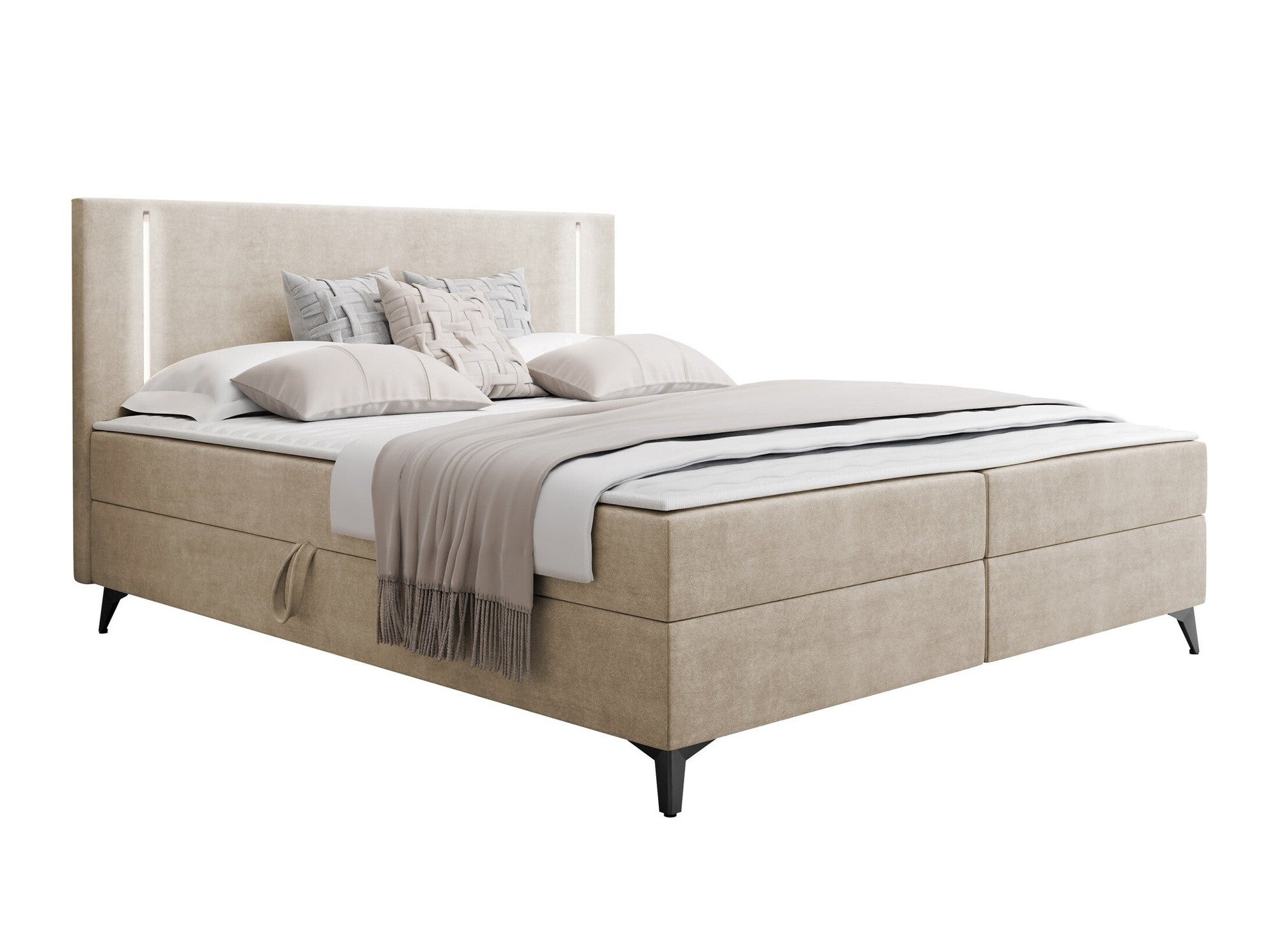 Cama Continental Memphis Continental Doble De Color Marr N Claro