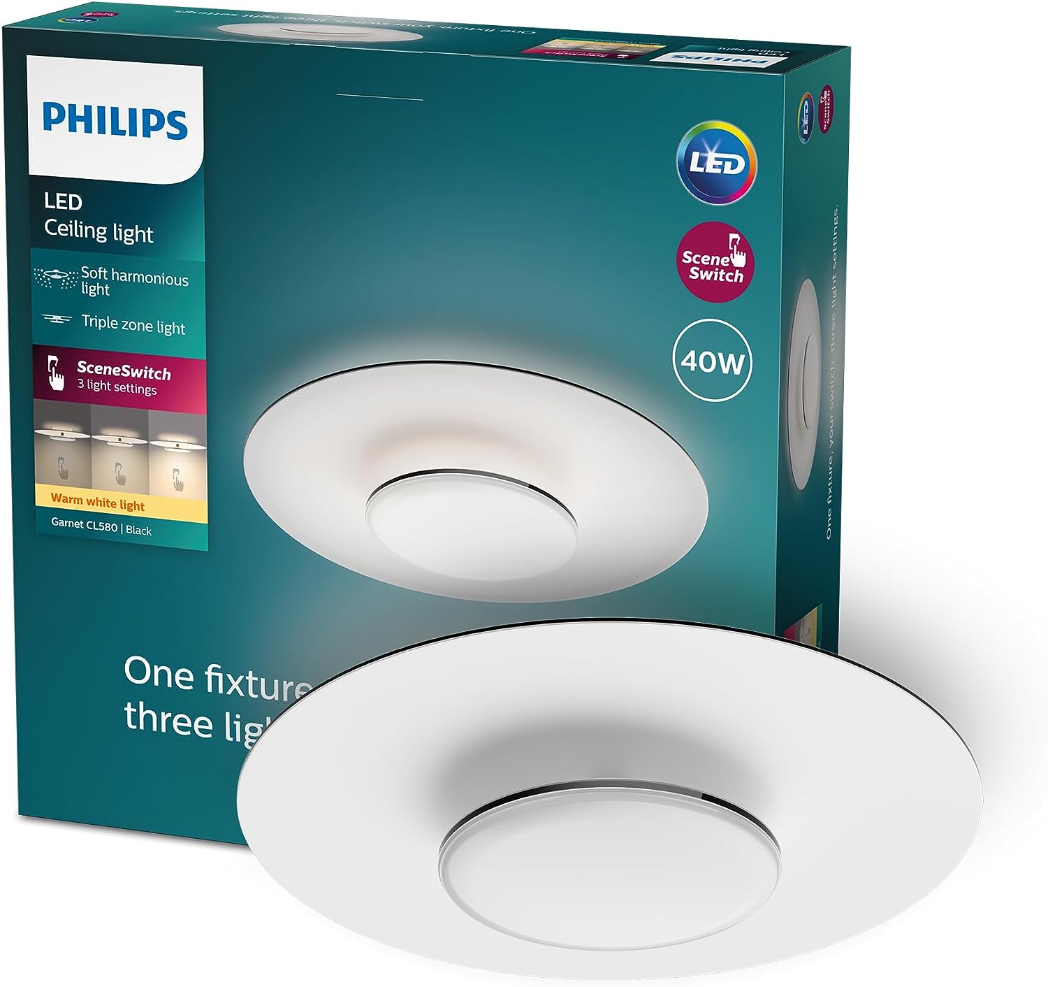 Philips Sceneswitch Plafonnier Garnet R Glages W Blanc Chaud