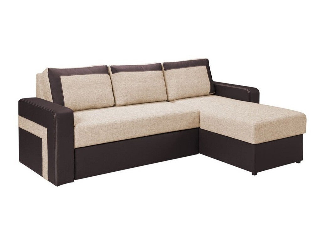 Canap D Angle Providence C Brun Clair Fonction De Couchage Bo Te