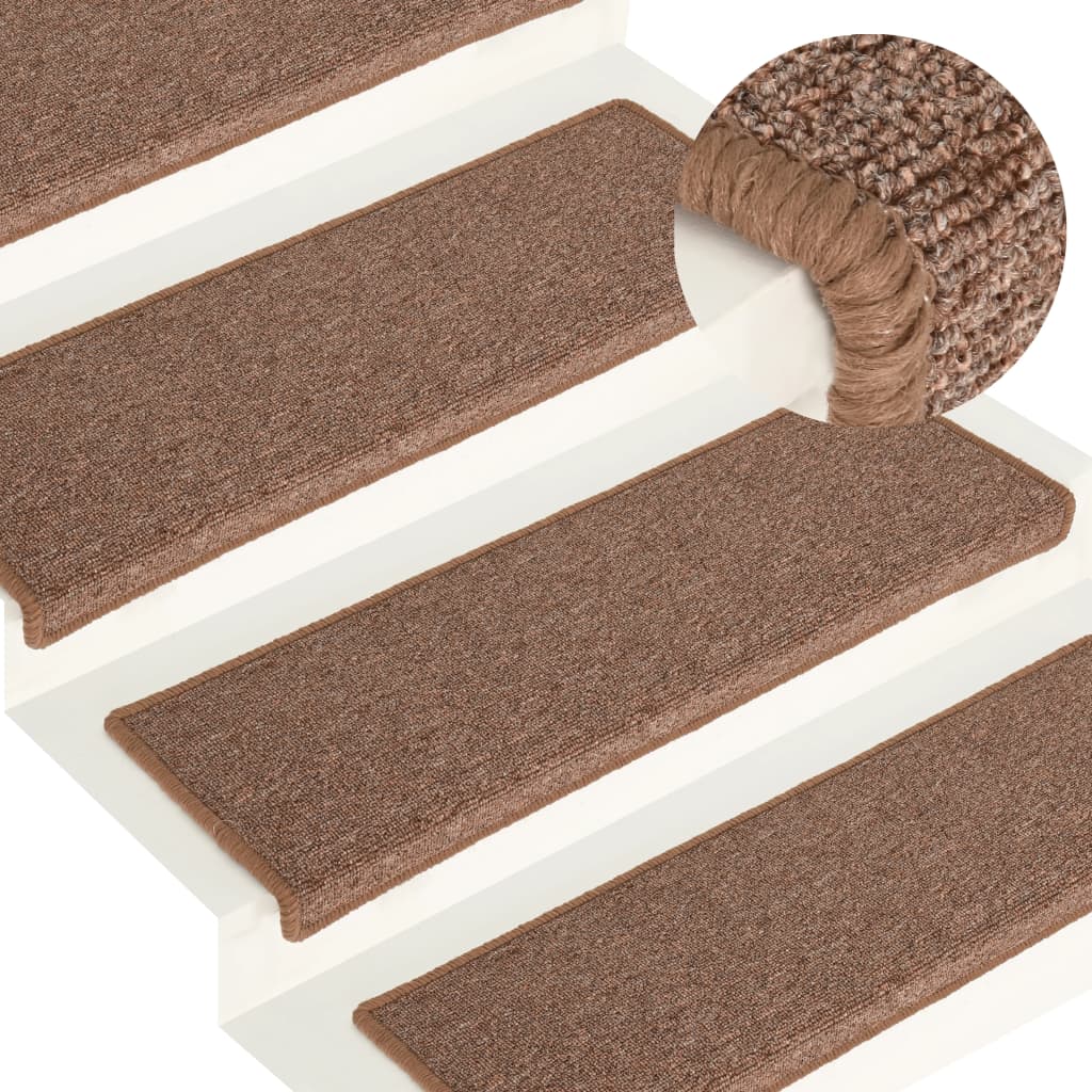 Maison Exclusive Tapis D Escalier 15 Pcs 65x21x4 Cm Marron Leroy Merlin